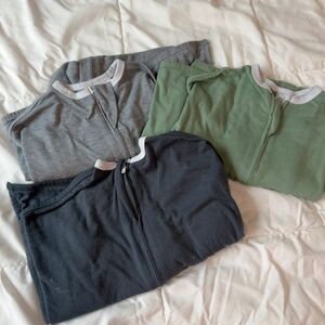 Sleeping Baby Zipadee-Zip Sleep Sack Bundle 6-12M Gray Green Navy 3 Pack